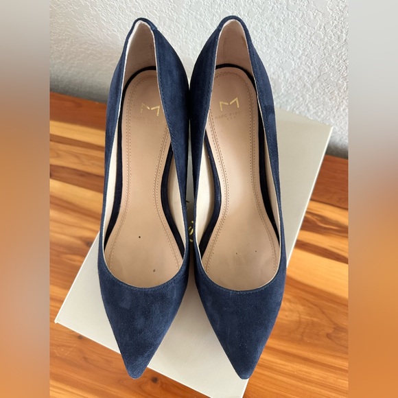 Marc Fisher Zala navy suede block heel pump - Picture 2 of 8